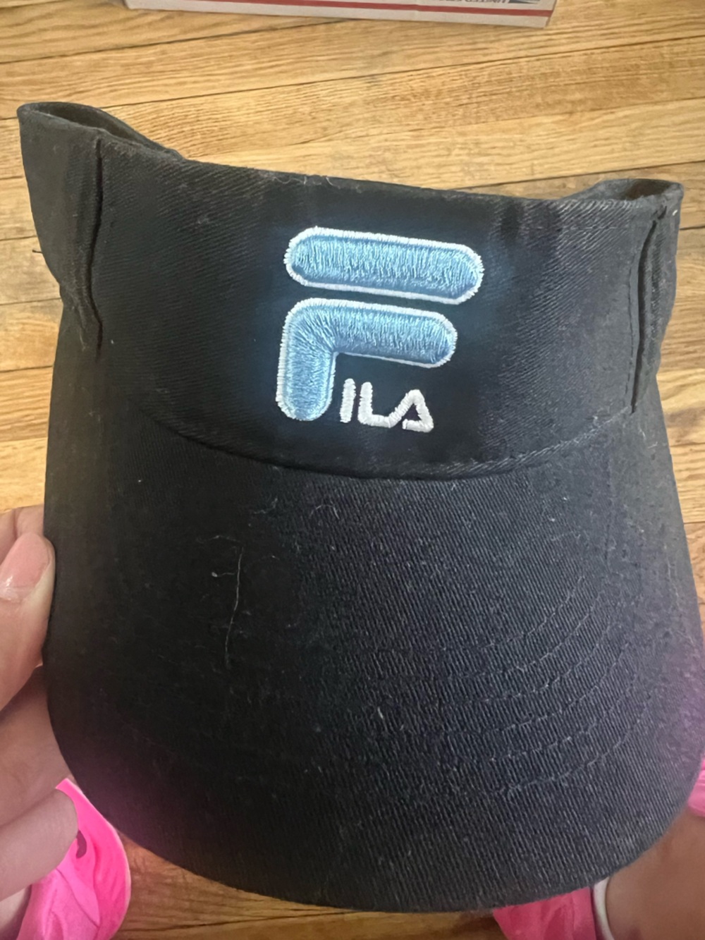 Fila Black Cap with Light Blue Embroidered Logo Patch
